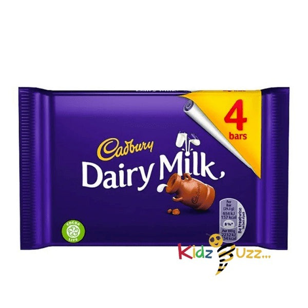 Cadbury Dairy Milk Chocolate Bar 4 Pack 108.8g