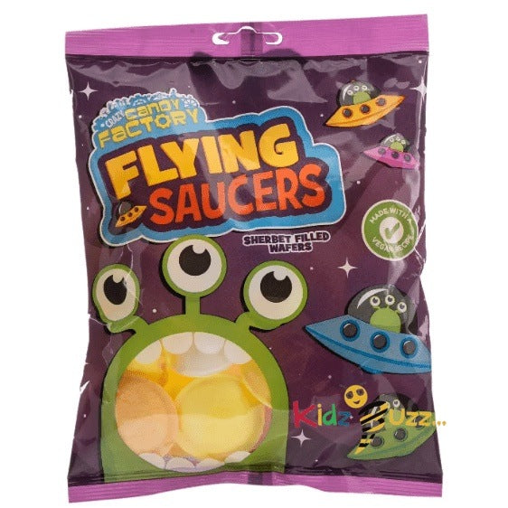 Crazy Candy Factory Flying Saucers, 35g (Pack Of 6) - kidzbuzzz