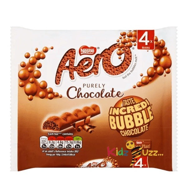 Nestle Aero Purely Chocolate Bubble Bars, 27g Pack of 4