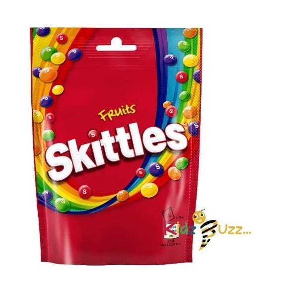 Skittles Vegan Chewy Sweets Fruit Flavoured Pouch Bag 136g - kidzbuzzz