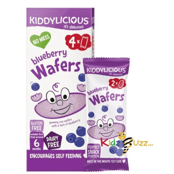 Kiddylicious Blueberry Wafer, 4g Pack of 4