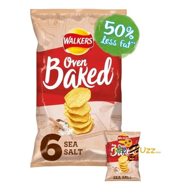 Walkers Baked Snacks Sea Salt 6 x 22g