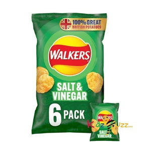 Walkers Salt & Vinegar Multipack Crisps 6x25g