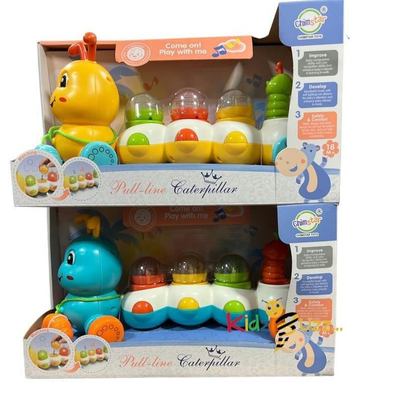 Baby Press Rattle Toy Cute Small Plastic Music Caterpillar Push Game ...