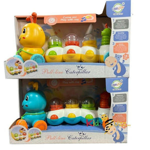 Baby Press Rattle Toy Cute Small Plastic Music Caterpillar Push Game Educational Crawl Activity Early Learning Toys For Infant