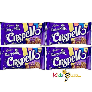 Cadbury Dairy Milk Crispello. Delicious Dairy Milk chocolate with a crispy centre. 4 fingers of light crispies coated in milk chocolate 4x34 grams