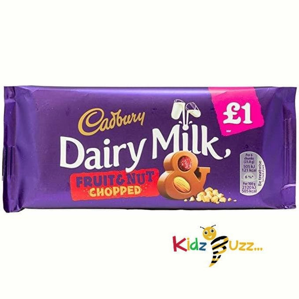 Cadbury Dairy Milk | Fruit & Nut Chopped | 95g Bar | 17 Pack