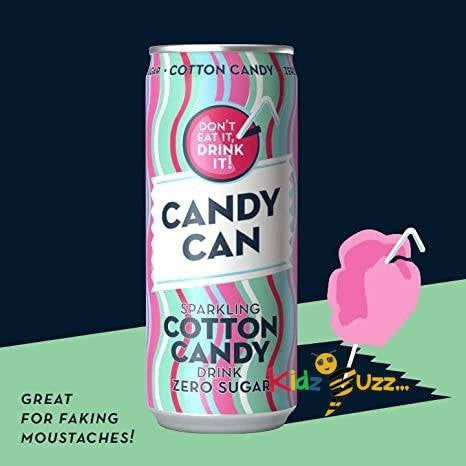Candy Can Sparkling Cotton Candy Soda Pack of 12