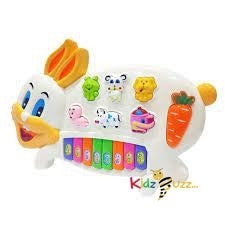 Kids Musical Piano 3 Modes Rabbit Animal Sound Flashing Light Wonderful Music