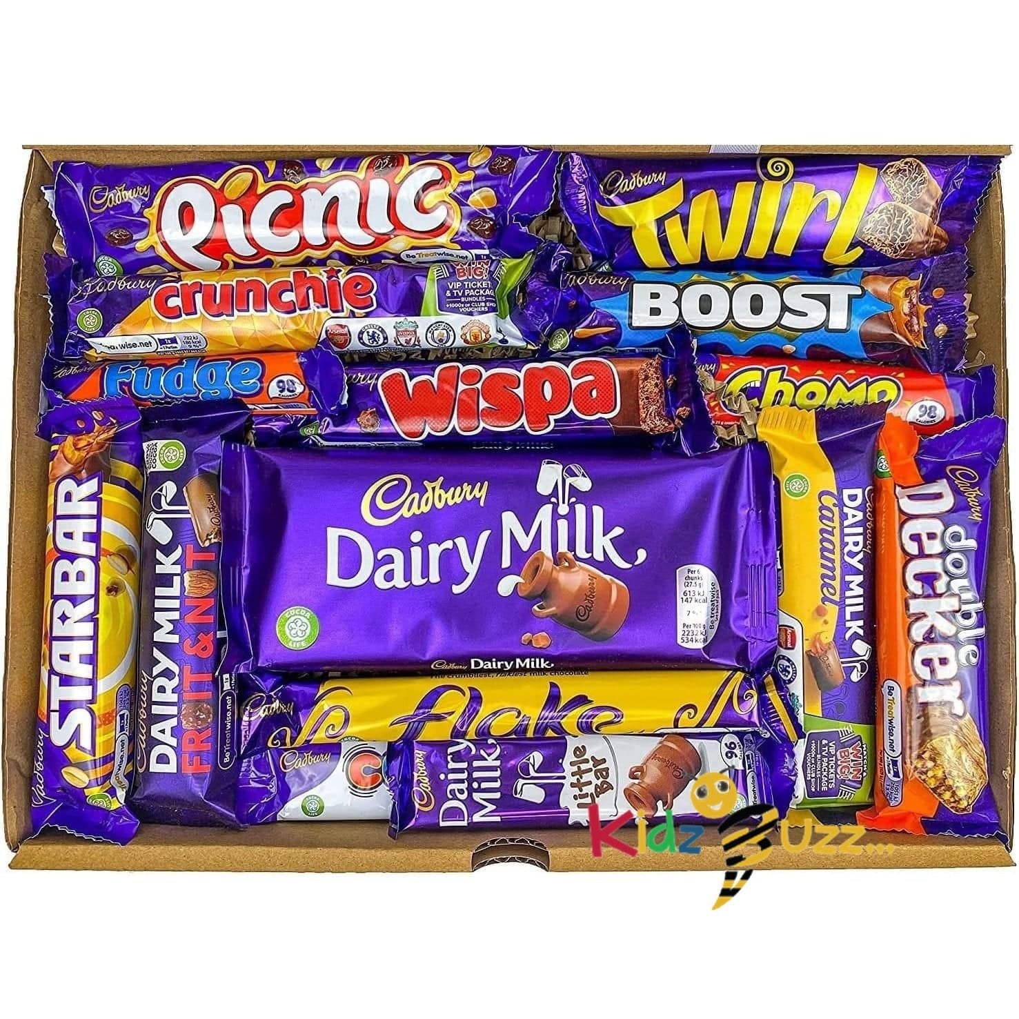 Cadbury Chocolate Hamper Box with Dairy Milk, Twirl, Wispa | kidzbuzzz Cadbury Chocolate Hamper Box with Dairy Milk, Twirl, Wispa | kidzbuzzz