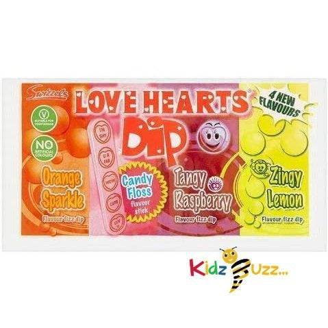 Swizzels Love Hearts Dip Candy Floss Flavour Stick, Pack of 36 x 25 g