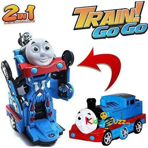 Train Auto Transform 2 In 1 Deformation Train Go Go Thomas Train transform Car/Robot | kidzbuzzz
