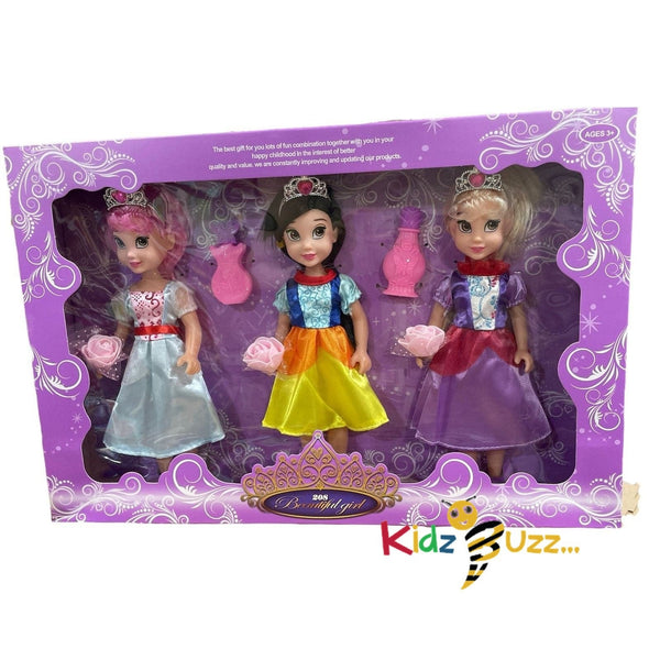 3 Pc Beautiful Princess Doll Set