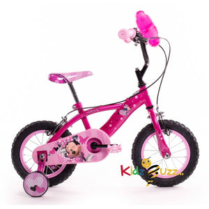 Huffy Disney Minnie Mouse Kids Bike 12 Inch Pink For 3-5 Year Old with stabilisers