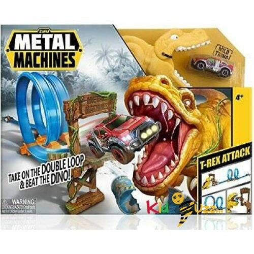 Zuru Metal Machines T-Rex Attack Building Playset with Mini Racing Car