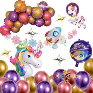 47Pcs Birthday Unicorn Balloons
