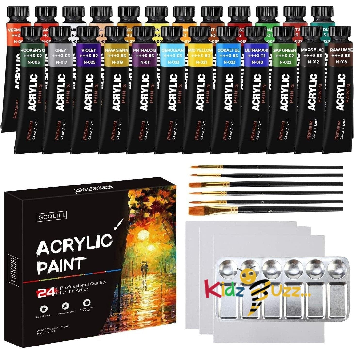 Nicpro Kid Art Set, 24 Colors Acrylic Paint，Complete Painting Supplies