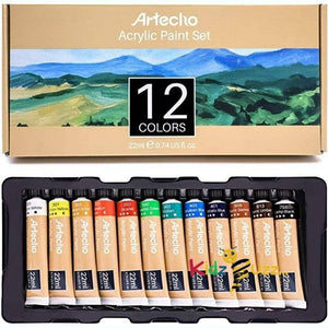 12Pcs Acrylic Paint Set