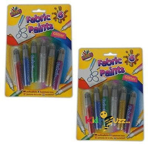 GLITTER & METALLIC FABRIC PAINTS 6 PACK
