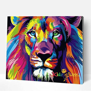 Paint by Numbers for Adults with Frame Colorful Lion