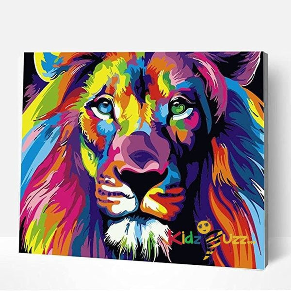 Paint by Numbers for Adults with Frame Colorful Lion