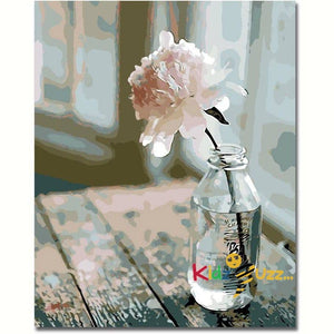 Paint by Numbers for Adults with Frame Flower in The Bottle