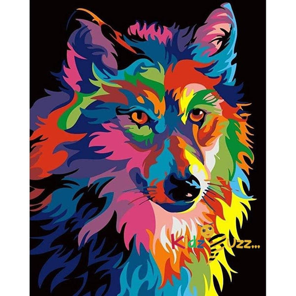Paint by Numbers for Adults with Frame Wolf