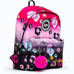 Black Pink Gradient Leopard Backpack