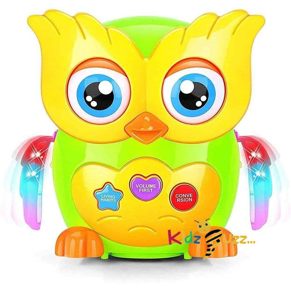 Bump and Go Eye Bubling, Swing Wing, Lighting and Musical Owl with Electric Mode and Voice Mode, Educational Toy For Baby And Toodler