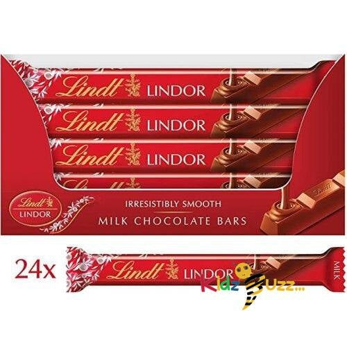 Lindt LINDOR Milk Chocolate Bars 38 g Pack Of 24