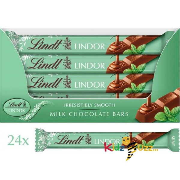 Lindt Lindor Mint Milk Chocolate Snacking Bar 38g Pack of 24