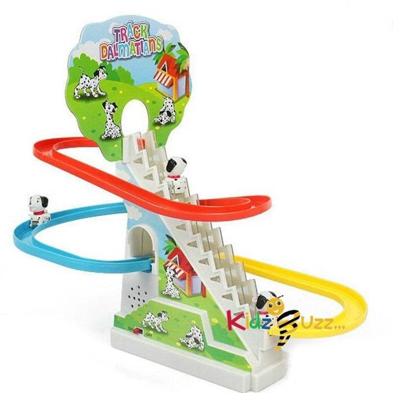 Dog Paradise Racer Track Toy, Kids Fun Playing Games with Slide & Music, Climbing Stairs Toys for Toddlers and Kids