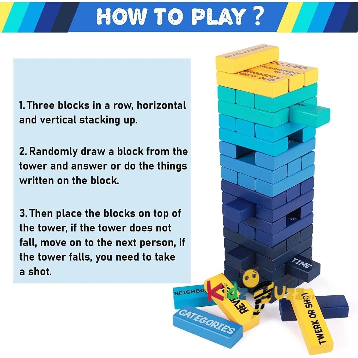 Wooden Stacking Blocks with 40 Different Rules