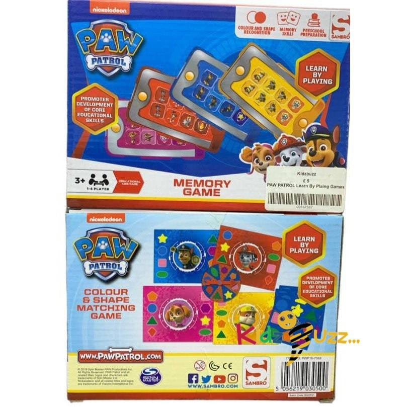 PAW PATROL Learn By Playing Games