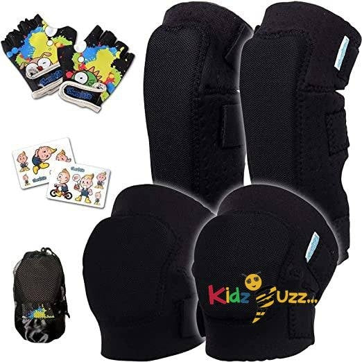 Knee and Elbow Pads with Bike Gloves 8-11 YRS