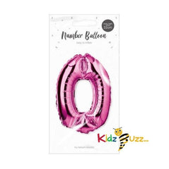 Pink Foil Number Balloon 32cm