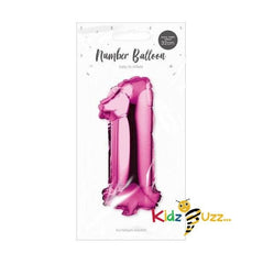 Pink Foil Number Balloon 32cm