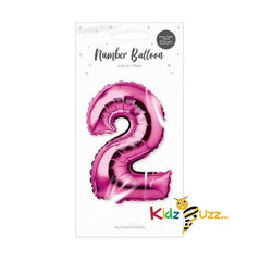 Pink Foil Number Balloon 32cm