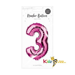 Pink Foil Number Balloon 32cm