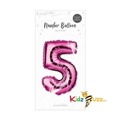 Pink Foil Number Balloon 32cm