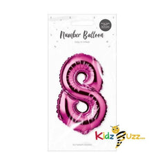 Pink Foil Number Balloon 32cm