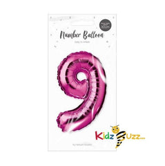 Pink Foil Number Balloon 32cm