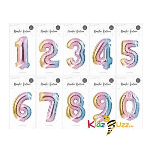 Multicoloured Foil Number Balloon 32cm