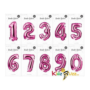 Pink Foil Number Balloon 32cm