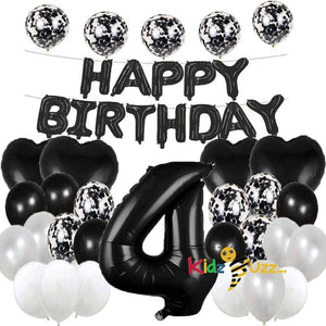 Sweet 4th Birthday Balloon (Black)