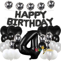 Sweet 4th Birthday Balloon Black