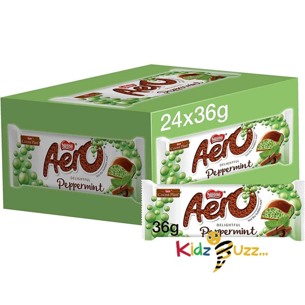 Aero Bubbly Peppermint Mint Chocolate Bar 36g Pack of 24