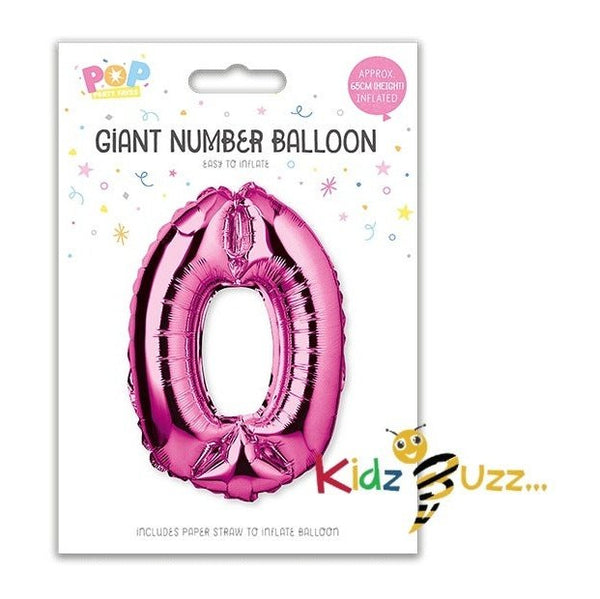 Pink Foil Number Balloon 65cm