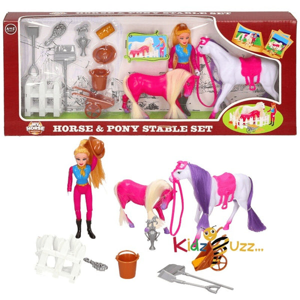 Charlotte Horse & Pony Stable Set Toy For Kids - kidzbuzzz