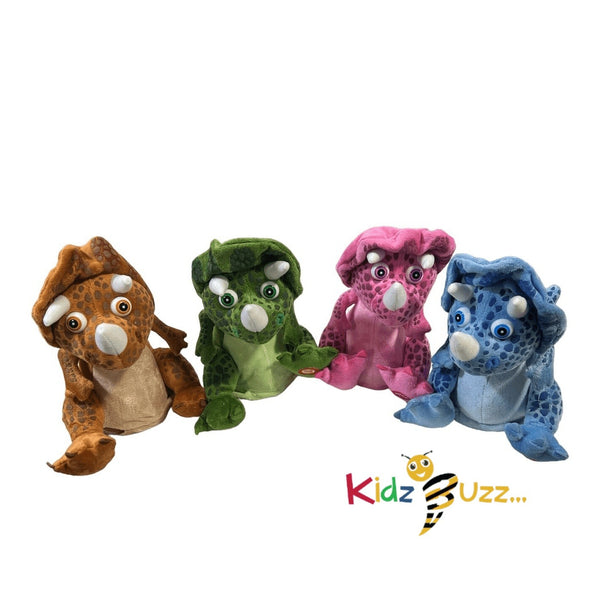 Singing Moving PLUSH Cuddly Soft Dinosaur Revolving Neck Kids Toy Various Colors